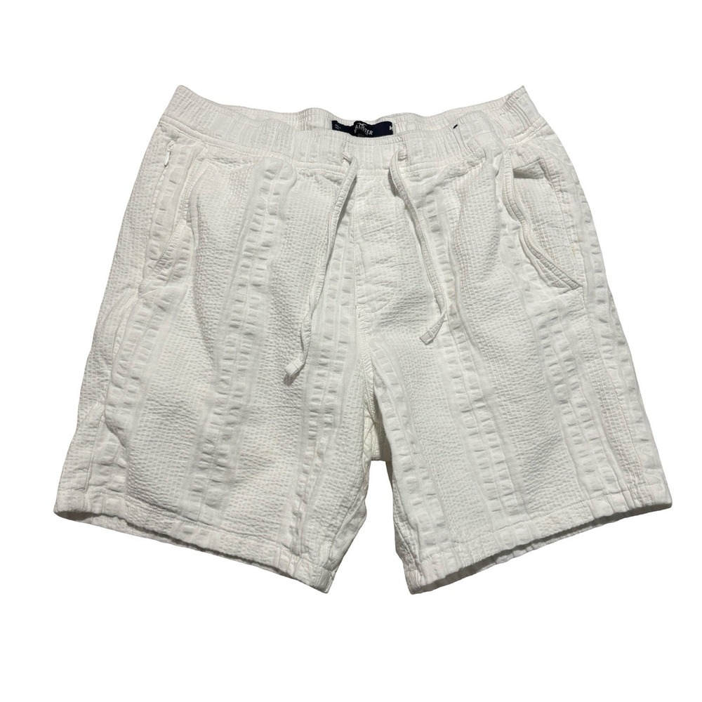 Hollister Men's White Drawstring Textured Shorts Size Medium 30 x 7